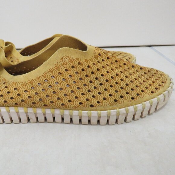 ILSE JACOBSEN Tulip 139 Slip On Perforated Yellow Sneakers Shoes - Size 9.5 / 10 - Picture 8 of 12